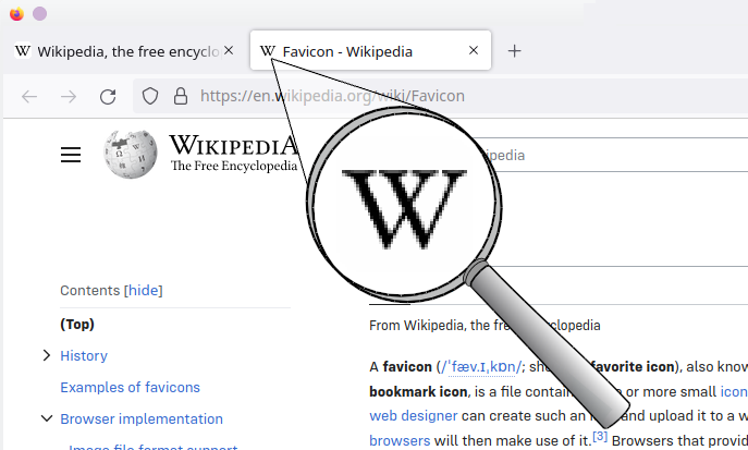 favicon example of Wikipedia